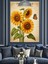 Büyük Ayçiçeği Afişi Sanatsal Dekoratif Kanvas - Mdf Ahşap Tablo 5