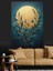 Akşam Karanlığı Ay ve Çiçek Dekoratif Kanvas - Mdf Ahşap Tablo 3