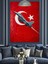 Türk Bayrağı Ay Yıldız ve Savaş Uçağı Dekoratif Kanvas - Mdf Ahşap Tablo 3