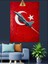 Türk Bayrağı Ay Yıldız ve Savaş Uçağı Dekoratif Kanvas - Mdf Ahşap Tablo 5
