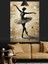 Dans Eden Balerin Eskitme Sanatı Dekoratif Kanvas - Mdf Ahşap Tablo 4