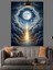 Ay Deniz Feneri Işığı Gece Dekoratif Kanvas - Mdf Ahşap Tablo 2