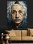 Albert Einstein Yaşlı Portresi Dekoratif Kanvas - Mdf Ahşap Tablo 1