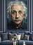Albert Einstein Yaşlı Portresi Dekoratif Kanvas - Mdf Ahşap Tablo 3