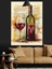 Boyanmış Kitap Sayfası Fonlu Kırmızı Şarap Şişesi ve Kadeh Dekoratif Kanvas - Mdf Ahşap Tablo 5