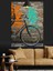 Bisiklet Duvar Grafiti Eskimiş Dekoratif Kanvas - Mdf Ahşap Tablo 3