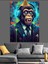 Korkunç Maymun Vampir Mavi Takım Dekoratif Kanvas - Mdf Ahşap Tablo 3
