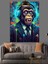 Korkunç Maymun Vampir Mavi Takım Dekoratif Kanvas - Mdf Ahşap Tablo 5