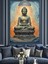 Oturmuş Budha Huzur Pozu Dekoratif Kanvas - Mdf Ahşap Tablo 2
