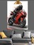 Motosiklet Kırmızı Hız Tutku Dekoratif Kanvas - Mdf Ahşap Tablo 1