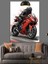 Motosiklet Kırmızı Hız Tutku Dekoratif Kanvas - Mdf Ahşap Tablo 3