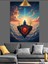 Gökyünde Insan Figürü Modern Sanat Dekoratif Kanvas - Mdf Ahşap Tablo 5