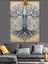 Hayat Ağacı Kökler Mavi Dekoratif Kanvas - Mdf Ahşap Tablo 5