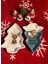 Yılbaşı Temalı 2'li Ağaç Tasarımlı Desenli Seramik Sunum Servis Tabağı 17X12 cm Geyikli ve Noel Babalı 4