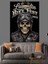 Motorcu Kıyafetli Iskelet Motor Festivali Afişi Dekoratif Kanvas - Mdf Ahşap Tablo 3