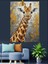 Uzun Boyunlu Zürafa Portresi Dekoratif Kanvas - Mdf Ahşap Tablo 2
