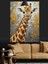 Uzun Boyunlu Zürafa Portresi Dekoratif Kanvas - Mdf Ahşap Tablo 3