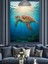 Deniz Kaplumbağası Okyanus Altı Dekoratif Kanvas - Mdf Ahşap Tablo 3