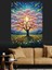 Renkli Ağaç Işıklar Altında Dekoratif Kanvas - Mdf Ahşap Tablo 3