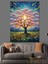 Renkli Ağaç Işıklar Altında Dekoratif Kanvas - Mdf Ahşap Tablo 4