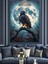 Karga Mavi Ay Gece Dekoratif Kanvas - Mdf Ahşap Tablo 1