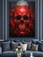 Kırmızı Kuru Kafa Siyah Fon Dekoratif Kanvas - Mdf Ahşap Tablo 2