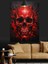 Kırmızı Kuru Kafa Siyah Fon Dekoratif Kanvas - Mdf Ahşap Tablo 5