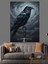 Siyah Kuzgun Karanlık Uçuş Dekoratif Kanvas - Mdf Ahşap Tablo 1