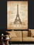 Eyfel Kulesi Sepya Eskiz Dekoratif Kanvas - Mdf Ahşap Tablo 1
