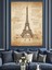 Eyfel Kulesi Sepya Eskiz Dekoratif Kanvas - Mdf Ahşap Tablo 4