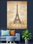 Eyfel Kulesi Sepya Eskiz Dekoratif Kanvas - Mdf Ahşap Tablo 5