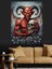 Kırmızı Şeytan Boynuzlu Yaratık Dekoratif Kanvas - Mdf Ahşap Tablo 5