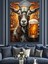 Bira Içen Keçi Portresi Dekoratif Kanvas - Mdf Ahşap Tablo 5