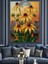 Sarı Papatyalar Güneş Işıkları Dekoratif Kanvas - Mdf Ahşap Tablo 2