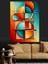 Soyut Geometrik Renk Blokları Dekoratif Kanvas - Mdf Ahşap Tablo 2