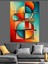 Soyut Geometrik Renk Blokları Dekoratif Kanvas - Mdf Ahşap Tablo 4