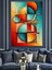 Soyut Geometrik Renk Blokları Dekoratif Kanvas - Mdf Ahşap Tablo 5