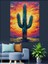 Kaktüs Soyut Boya Sanatı Dekoratif Kanvas - Mdf Ahşap Tablo 4