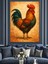 Horoz Canlı Renkler Portresi Dekoratif Kanvas - Mdf Ahşap Tablo 1