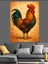 Horoz Canlı Renkler Portresi Dekoratif Kanvas - Mdf Ahşap Tablo 5