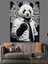 Boksör Panda Hayvan Portresi Dekoratif Kanvas - Mdf Ahşap Tablo 5