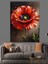 Kırmızı Gelincik Çiçeği Dekoratif Kanvas - Mdf Ahşap Tablo 1