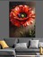 Kırmızı Gelincik Çiçeği Dekoratif Kanvas - Mdf Ahşap Tablo 2
