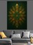 Yeşil Mandala Geometrik Desen Dekoratif Kanvas - Mdf Ahşap Tablo 5
