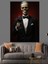 Şık Takım Elbiseli Iskelet Portresi Dekoratif Kanvas - Mdf Ahşap Tablo 5