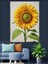 Büyük Ayçiçeği Sarı Çiçek Dekoratif Kanvas - Mdf Ahşap Tablo 3