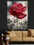 Kırmızı Gül Siyah Beyaz Dekoratif Kanvas - Mdf Ahşap Tablo 1