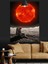 Kırmızı Güneşe Bakan Astronot Dekoratif Kanvas - Mdf Ahşap Tablo 3