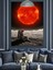 Kırmızı Güneşe Bakan Astronot Dekoratif Kanvas - Mdf Ahşap Tablo 5
