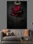 Tek Kırmızı Gül Çiçeği Siyah Detaylar Sanatsal Dekoratif Kanvas - Mdf Ahşap Tablo 1